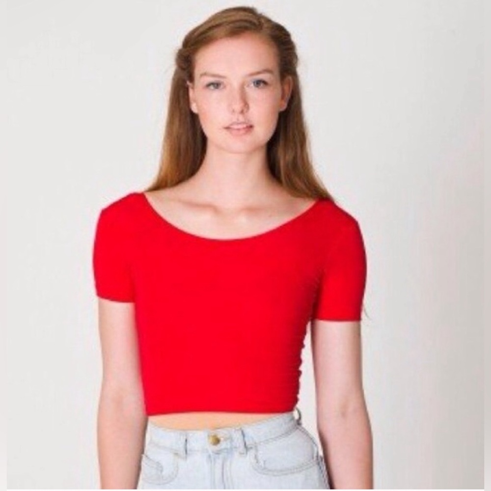 Vintage American Apparel Cotton Spandex Jersey Crop Top